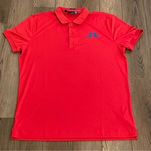 J. Lindeberg Red Golf Polo Shirt